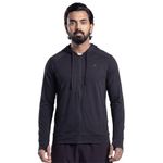 Boldfit Sunscreen Jacket For Men UPF 50+ UV Sun Protection Running Jackets For Men Stylish Full Sleeve Summer Wear Lightweight Mens Jacket Bike Riding Sports Mens Jackets - Black Zip M
