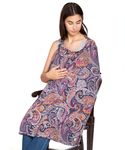 Feather Hug® Premium Nursing cover for breastfeeding - Feeding apron for mom, stretchy cotton feeding cover for mother, Real breathable breast feeding cover, Multi use soft nursing apron, No see - Through breastfeeding cover for mother Free Baby Mittens or Bib etc. (Snail Painting)