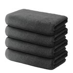 Set of 4 Hand Towels 50x100cm - Premium 100% Turkish Cotton Towel - 500 GSM - For the home. hair salon or nail salon - Very Soft & Absorbant - Certified Oeko-TEX - Anthracite Grey