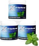 XyloBurst Gum | Xylitol Chewing Gum | Sugar Free, Gluten Free, Keto Friendly | Aspartame Free Gum For Oral Health | Peppermint | 100-Count Jar, Pack of 3