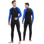 COPOZZ Diving Skin, Men Women Youth Thin Wetsuit Rash Guard- Full Body UV Protection - for Diving Snorkeling Surfing Spearfishing Sport Skin (Black/Navy-Blue, Large for Men)