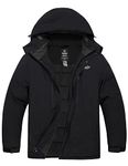 Wantdo Men's Big & Tall Ski Jacket Snowboarding Jackets Waterproof Winter Snow Coat Windproof Raincoat Black 5X-Large Big