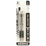 Zebra Pen F-301 Ballpoint Stainless Steel Retractable Pen, Fine Point, 0.7mm, Black Ink, 2-Count