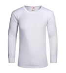 ITRAT® Mens Thermal Underwear Vests Long Sleeve Tops, Thermal T-Shirt Warm Underlayer Winter Thermals Base Layer Clothing Men Vest Top Size S-XXL (Large White)