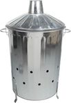 Small / Medium / Large Garden Fire Bin Incinerator Galvanised Ideal for burning Wood / Leaves / Paper (90 Litre)