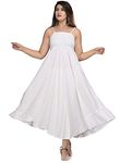 IQRAAR Women Rayon A-Line Western Gown for Girl/Women/Ladies(White)