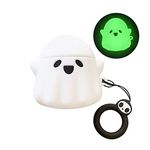 Viwind Silicone AirPods 2 & 1 Case Cover,Cute Funny Unique 3D Anime Airpod 1 2 Case,Shockproof Protective Skin Case Cover Support Wireless Charging for Girls Boys Women Kids-Ghost