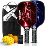 Haxdon Pickleball Paddles Set of 2 USAPA Approved - Fiberglass Surface Pickleball Set - Pickleball Rackets for Adults - Pickleball Equipment - Pickleball Racquet Gifts for Beginners & Pros (Blue&Red)