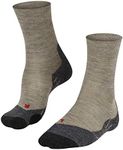 FALKE Women's TK2 Explore Melange Hiking Socks, Mid Calf, Medium Padding, Athletic, Breathable Quick Dry, Merino Wool, Green (Moon Mist 7765), 9.5-10.5, 1 Pair