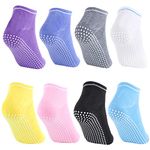 8 Pairs Non Slip Socks for Yoga, Grip Socks Pilates Barre Socks Valentine's Day Gift for Women Girls