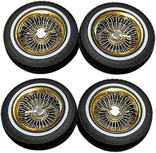 Redcat Whitewall Low Profile Tires and Gold Wheels w/Knock Offs and Wheel Nuts RER14434