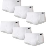 Andrew Scott Men's Cotton Briefs, Soft and Breathable Cotton Underwear with Comfort Waistband, Multipack & Bulk Wholesale, 6 Pack- White, XL