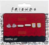 Official Friends Set of 3 Earring Studs | Frame, Coffee Cup & Friends Logo
