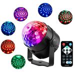 MOOZMOB Sound Activated Party Disco Light with Remote Control Dj Lighting, RGB Disco Ball Light 7 Modes Stage Par Light for Home Room Dance Parties Bar Wedding Show and Festivals (Pack of 1, Black)