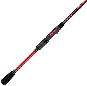 Ugly Stik 6’6” Carbon Spinning Rod, One Piece Spinning Rod, 6-12lb Line Rating, Medium Rod Power, Fast Action, 1/8-1/2 oz. Lure Rating,Red/Black