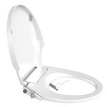 Bidet Toilet Seat with Self Cleaning Dual Nozzles,Non electric Separated Rear & Feminine Cleaning Natural Water Spray,Soft Closed Toilet Seat,Easy DIY Installation (Elongated seat)