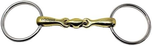 PRORIDER SS Loose Ring Dog Bone Snaffle Pony Horse Bit 4 1/2" Copper Mouth Equine 35521A