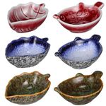 Kichvoe 6pcs Ceramic Dipping Bowls Soy Sauce Dish Side Dish Bowls Mini Bowl for Ketchup Sushi Seasoning Serving Bowl Set