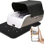 Vealind Self Cleaning Cat Litter Tray, Rechargeable Automatic Cat Litter Box with Removable Privacy Hood, APP Remote Control Cat Litter Tray with Deodorizer XXL