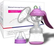 Elfzone Manual Breast Pump - Adjustable Suction Silicone Hand Pump Breastfeeding, Small Portable Manual Breast Milk Catcher Baby Feeding Pumps & Accessories, Purple