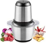 Yajunshi 250W Electric Meat Grinder with 2L Stainless Steel Bowl | Multipurpose Food Processor & Chopper for Kitchen Use | Heavy Duty Motor, Sharp Blades for Meat, Vegetables, Onion, Garlic & Nuts