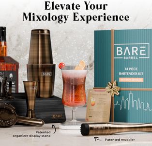 Bare Barrel 14-Piece Cocktail Shaker Set – Bartender Kit with Accessories