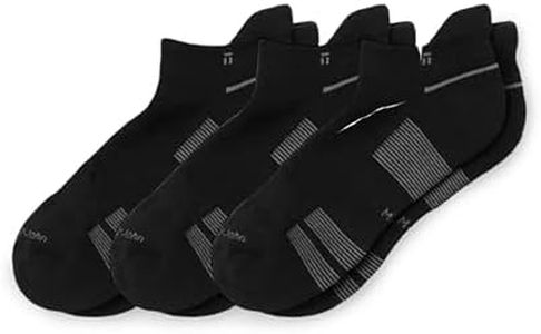 Tommy John Men's Performance Ankle Sock, 3-Pack, Black, S/M