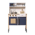 ROBUD Play Kitchen, Wooden Kids Kitchen Playset with Sounds & Lights, Pretend Play Kitchen Set for Toddlers, Gift for Boys & Girls, Vintage Style, 3+ (Gem Blue)