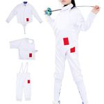 DJJYCTNM Fencing Uniform Suit - 350N Classic Pants Jacket Vest Set for Foil Epee Saber - Suitable for Children and Adults (Color : Right hand, Size : 50#)