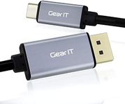 GearIT 6ft USB-C to DisplayPort Cable [Thunderbolt 3 Port Compatible] USB Type C to DisplayPort Cable (4K@60Hz) for MacBook Pro 2018/2017, MacBook Air, iPad Pro 2018, Surface Book 2 and More, Black