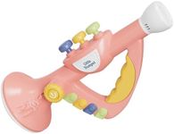 DOLPH HUG 2026 Toddler Montessori Musical Instruments Toys with Trumpet and Guitar for Kids Baby, Birthday, Preschool Learning Musical Toy Set for Children Boys Girls Ages 2 3 4 5 Pink