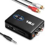1Mii [Upgraded] ML302 Bluetooth 5.3 Transmitter Receiver, RCA AUX Wireless Audio Adapter, 30H Playtime, Dual Link, aptX LL/AD/HD Hi-Fi Sound for TV, Home Stereo, Speaker, Headphones
