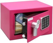 SereneLife Electronic Safe Box | Heavy Duty 9.1 x 6.7” Money Safe | Digital Touch Pad Lockbox with Code 2 Keys | Small Safe Box for Home/Office, Secure Cash, Jewelry, Firearms | Wall/Floor Mountable