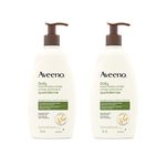 Aveeno Daily Moisturizing Lotion with Pump, Dry Skin, Non Comedogenic, Prebiotic Oat, Daily Moisturizer, Fragrance Free, Pack of 2 (1064 ml Total) Packaging May Vary