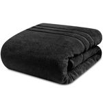 Towelogy Extra Large Bath Towels for Adults 90x140cm 100% Egyptian Cotton Zero Twist Absorbent & Super Soft Hotel Quality | Ecofriendly Oeko-Tex Certified (Noir, 1)