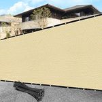 SHADEWIZ 8' x 50' Beige Privacy Screen Fence Cover Heavy Duty Fencing Mesh with Zip Tie for Deck, Patio, Backyard, Outdoor Pool, Porch, Railing - We Can Make Custom Sizes