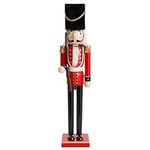 THE TWIDDLERS - 3 FT/ 90cm Large Wooden Nutcracker Soldier King's Guard, Nutcracker Christmas Decorations Indoor, Handmade Christmas Nutcracker Figurine, Casse Noisette de Noel Géant, Christmas Decor