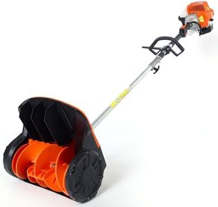 43CC 2-Stroke Gas Powered Snow Shovel, Snow Thrower with 10-Inch Adjustable Directional Plate, 2.0 HP Cordless Hand Held Snow Blower for Driveway, Steps and Walkways