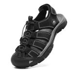 Mens Hiking Sandals Closed Toe Athletic Sport Sandals Leather Athletic Lightweight Trail Walking Casual Water Shoes