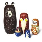 HYCLES Nesting Dolls for Kids for Kids Xmas Gifts Matryoshka for Boys Girls Wooden Toys Bear