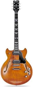 WestCreek 333 Electric Guitar with 6 String, Semi Hollow Body Jazz Electric Guitar, Humbucker Pickups, Rosewood Fretboard, Rounded End Jumbo Frets, Full size