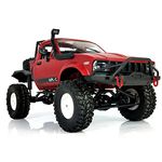 YIKESHU RC Truck Remote Control Rock Crawler Off-Road Racing Vehicles 1:16 2.4G 2CH 4WD Offroad RC Crawler Kids Toy Climb Rc Semi Truck RTR Trailer LED Lights Red (WPL-C14)