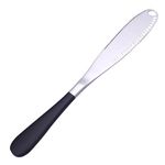 pepplo® Butter Knife with Holes, Thickened Stainless Steel Butter Spreader Knife, Multifunctional Butter Knife for Cold Butter, Spread that Butter Knife 3- in- 1 Kitchen Gadgets(1PCS, Black)