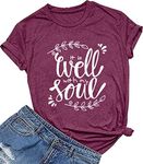 SUPEYA You are Inspiration Shirts Women Cute Heart Graphic Tee Casual Short Sleeve Blessed Saying Tops, Purple-2（soul）, X-Large