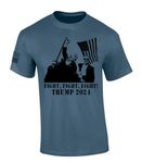 Trenz Shirt Company Fight Fight Fight Trump Shot 2024 Short Sleeve T-Shirt, Indigo, XXXXXL