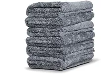 Adam's Polishes Borderless Grey Edgeless Microfiber Towel - Premium Quality 480gsm, 16 x 16 inches Plush Microfiber - Delicate Touch for The Most Delicate Surfaces (Pack of 6)