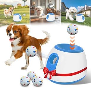 Abdtech Automatic Ball Launcher for Dogs - Interactive Automatic Dog Ball Thrower Launcher for Small Dogs with 3 Durable Balls - Dog Ball Launcher Automatic Indoor & Outdoor Launch Distance 10-30ft