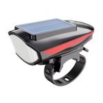 ABC AMOL BICYCLE COMPONENTS 2-in-1 Solar Rechargeable Cycle Light and with Horn Waterproof Cycle Light (Multicolor) (Red)