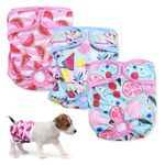 3PCS Female Pet Dog Cat Nappies Set,Washable Sanitary Wraps Panties for Dogs Puppy Reusable Dog Nappies Super Absorbent Dog Diapers for Small Medium Large Incontinence Dog