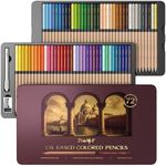 JusArt 72 Oil-Based Colored Pencils – Soft Core, Durable, Vibrant & Ultra-Smooth. Ideal for Adult Coloring, Portrait, Sketching, Landscape. Professional Drawing Pencils for Artists, Adults & Beginners
